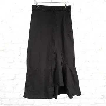 10663 ViS  롱 플레어 스커트 허리밴딩 블랙 M 구제 의류