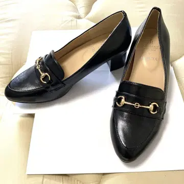 새상품 HARUTA (하루타) 블랙 로퍼 골드 체인 24cm