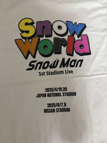 SnowMan SnowWorld 1st stadium Live 로고T셔츠