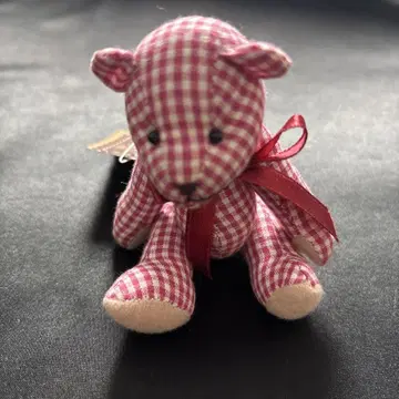 Cokkie Bear 빨간색 체크 키링
