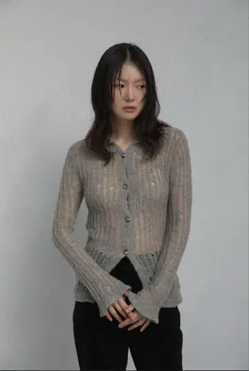 feather damage cardigan ohotoro