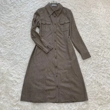 DAMAcollection 캐시미어 긴팔 셔츠 원피스 글렌체크 L