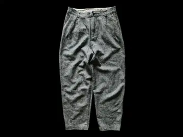 FRANK LEDER GREY LINEN 2TUCK TROUSERS S