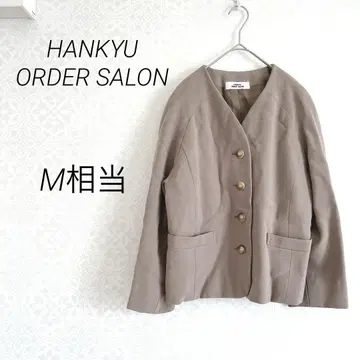 HANKYU ORDER SALON 노카라 자켓 M~L 카키색