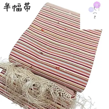 517 가로 줄무늬 멀티 컬러  느낌 반폭 오비
