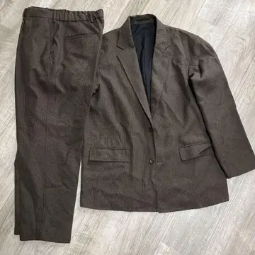 미사용품 GU 캐주얼 수트 글렌체크 다크 브라운 XL