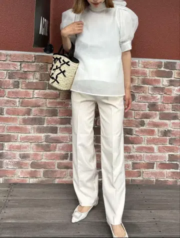 마터니티 센터 프레스 와이드 팬츠