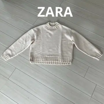 ZARA 자라 아이보리 맨투맨 니트 트레이닝복 리브 S