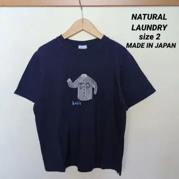 NATURAL LAUNDRY US 코튼 천축 셔츠 프린트 T셔츠