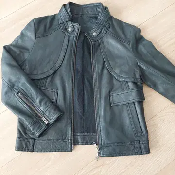 moussy 블랙 가죽 라이더 자켓