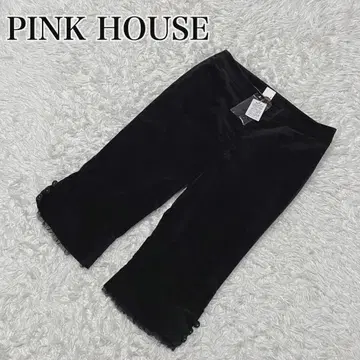 [ 새상품 ] PINK HOUSE 숏 기장 레이스 벨로아 팬츠 블랙