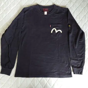 EVISU 블랙 롱 슬리브 T셔츠 40