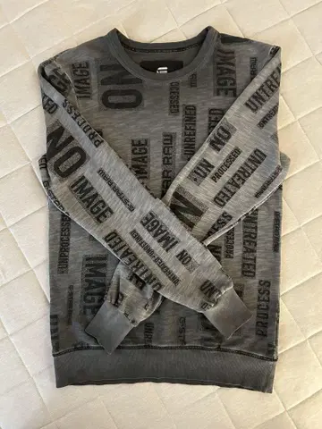 G-STAR RAW 그레이 프린트 맨투맨