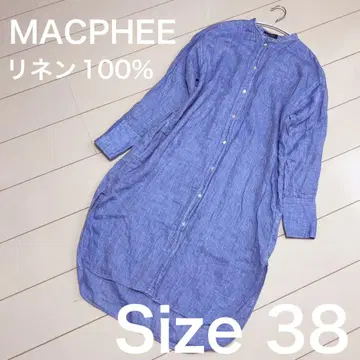 MACPHEE 투모로우랜드 린넨 100% 셔츠 원피스 사이즈 38