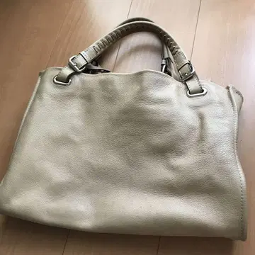 츠치야 가방 가죽 핸드백 베이지