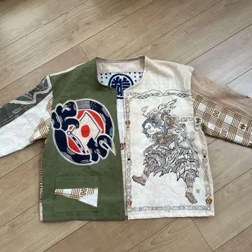 감색 염색 손수건 노카라 자켓 삼국지