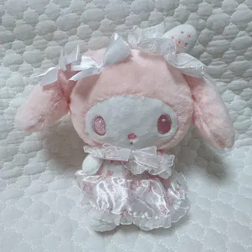 산리오 초귀여운 마이멜로디 화이트 딸기 티타임 봉제 인형 에코백