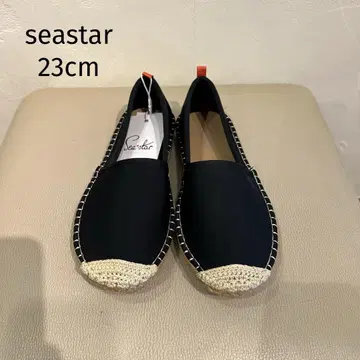 새상품 Sea Star 블랙 슬립온 비치 에스파드리유 23cm