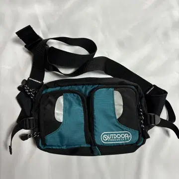 OUTDOOR PRODUCTS 컴팩트 웨스트 파우치 블랙/터콰이즈