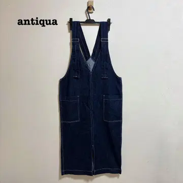 새상품급 안티카 데님 멜빵 스커트 antiqua 루즈핏