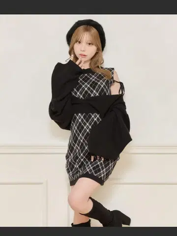 apres jour 레이어드 스타일 니트 원피스