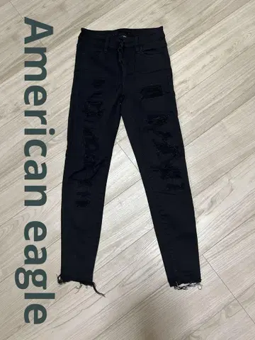 Americaneagle 블랙 데미지 스키니 데님