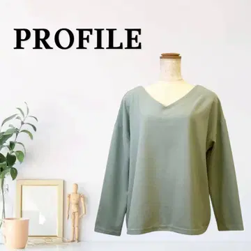 zG194 [ M ] PROFILE 리브 트리밍 V넥 티셔츠 맨투맨