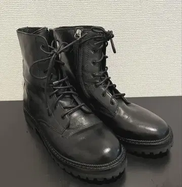 ZARA 천연 가죽 블랙 가죽 부츠 40