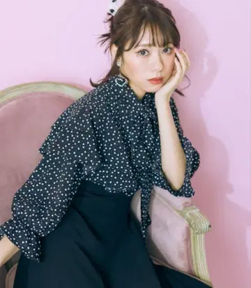마룬 하트 도트 롱 원피스