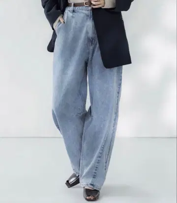 crewre 소프트 카비 데님 슬랙스