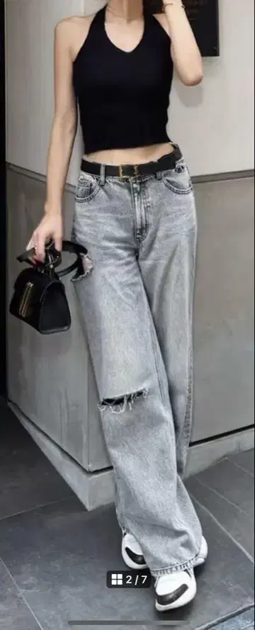 디안테 EMBROIDERY DAMAGE DENIM