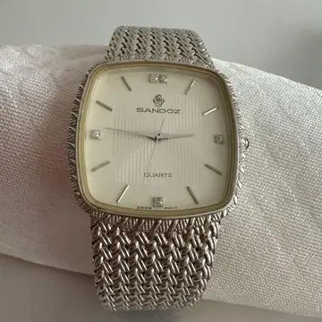 SANDOZ 쿼츠 손목시계 스퀘어 메쉬