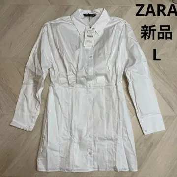 새상품 L ZARA 포플린 원피스 화이트 원피스