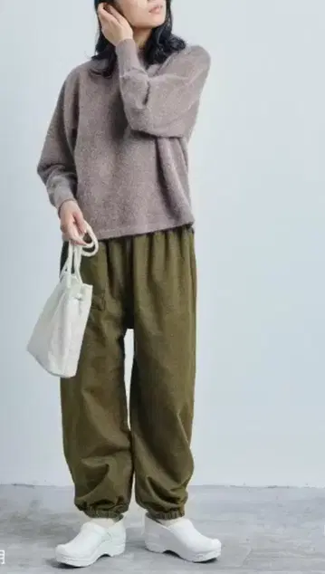나카가와 마사시치 상점 따뜻한 몸빼 팬츠 카키 L