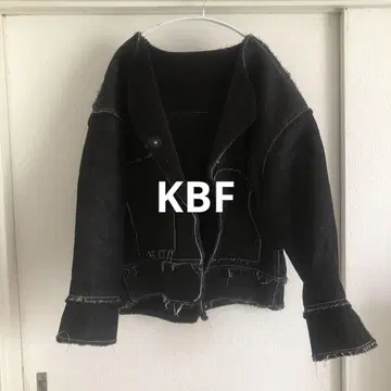 KBF 오버 사이즈 블랙 데님 자켓