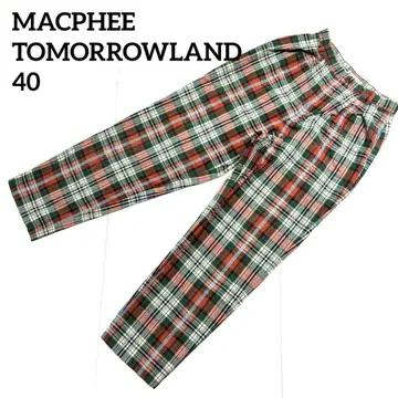 MACPHEE TOMORROWLAND 체크 무늬 캐주얼 팬츠 일본제
