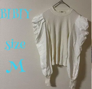 BIBBY 화이트 M 퍼프 슬리브 상의