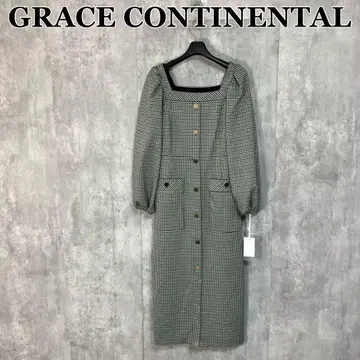 새상품 GRACE CONTINENTAL 체크 저리 원피스 36