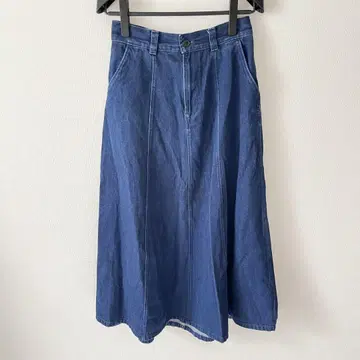 무인양품 MUJI 데님 롱 스커트 인디고 M