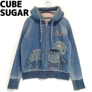 CUBE SUGAR 데님 후드티 맨투맨 후드 큐브 슈가