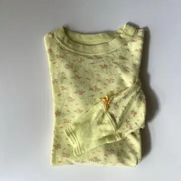 BEAMS BOY 꽃무늬 써멀 플라워 와플 롱 슬리브 티셔츠