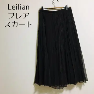 [ Leilian 레리안 ] 브라운 스커트 플레어 레이스 안감 있음