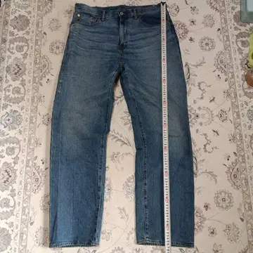 GU 스트레이트 블루 데님 팬츠