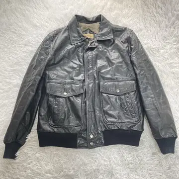 가죽 자켓 A-2 플라이트 자켓 짧은 기장 보아 안감 천연 가죽 소가죽