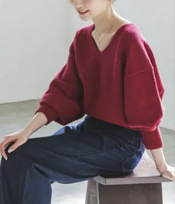 noble CA/W 숏 V 풀오버 보르도