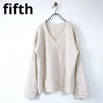 [ fifth ] 피프스(F) 니트 스웨터 리브 V넥 AW 아이보리