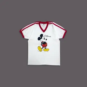 80s 90s 빈티지 미키 반팔 링거 T셔츠 USA제