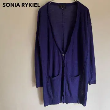 SONIA RYKIEL 린넨 혼방 가디건 퍼플
