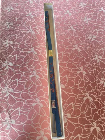 고미술 꽃무늬 허리띠 파란색