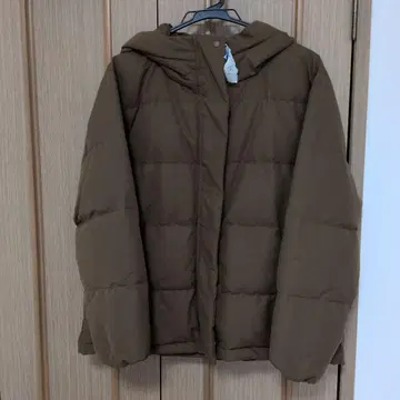 무인양품 브라운 후드 부착 다운 자켓